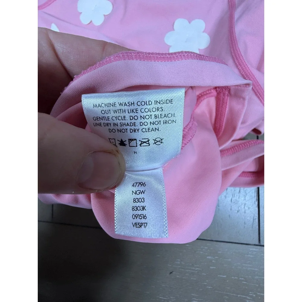 Hanna Andersson Rash Guard Girls 130 US 8 Pink Floral Long Sleeve Sun Protection